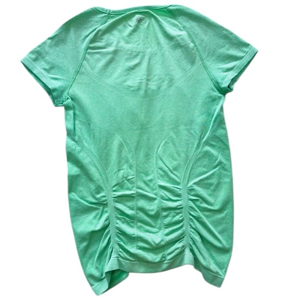 Athleta Fastest Track Lime Green Short Sleeve Athletic Yoga Support Top Size S - Picture 3 of 13